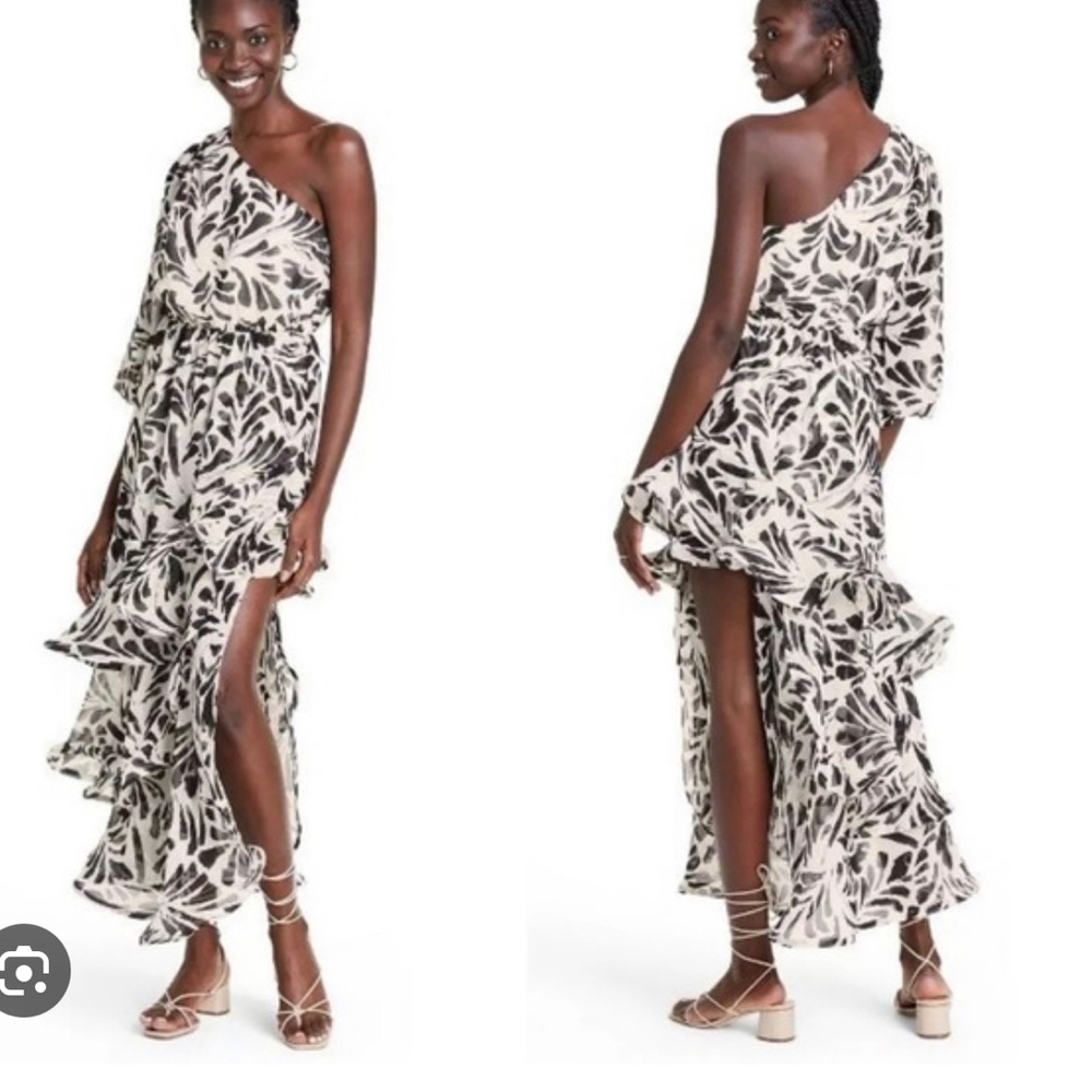Alexis for Target Black & white high low dress - M